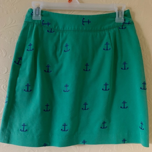 Lilly Pulitzer Green and Navy Anchor Skirt - Picture 3 of 4